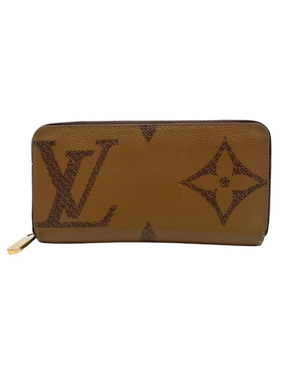 Louis Vuitton Zippy Wallet Monogram Giant Reverse Zip Around Brown